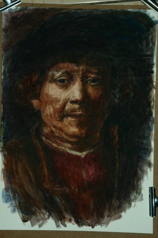 臨摹 - Rembrandt 的自畫像
