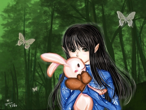 森林裡的精靈少女