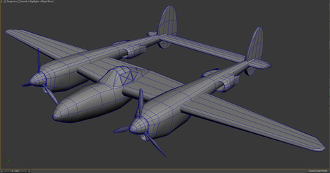 3D MAX P38建模: P38 Lighting 戰鬥機