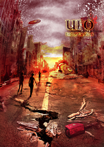 UFO以災難為主題發想的插畫海報