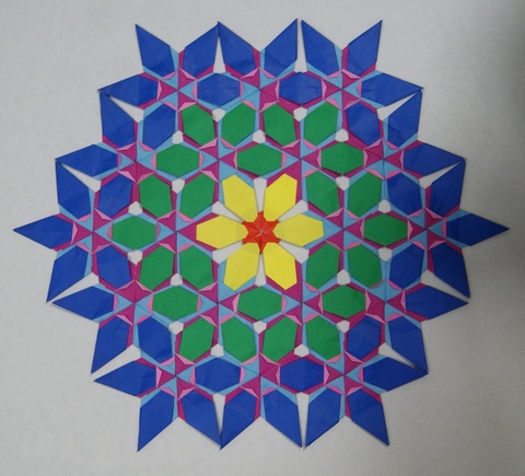 纸色恋曲原创一款双面模块化折纸图案“憧憬”（正面）