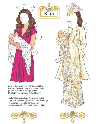 「英國凱特王妃紙娃娃」：劍橋公爵夫人凱薩琳 Kate