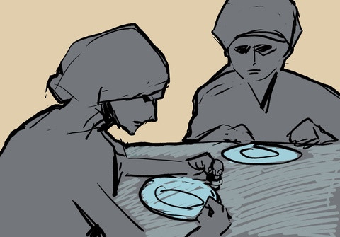 奇美博物館「節儉的一餐」"Two Women Eating Dinner Together"  典藏框畫 目前有版權問題，無法複製出版